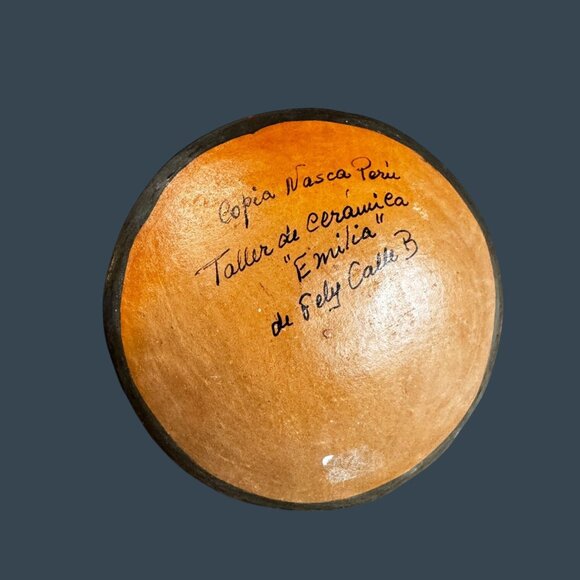 Peru Nazca Style Double Spout Bridge Vessel Fish & Serpent Design Fely Calle 5 1 - Picture 3 of 6